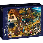 Bluebird Puzzle Bluebird puzzel Pieter Bruegel the Elder - Netherlandish Proverbs, 1559 - 1000 stukjes.