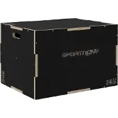 SPORTNOW -Sprungbox-Buchenholz-76L x 61B x 51H cm-Schwarz