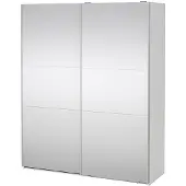 Ebuy24 Como schuifdeurkast 2 deuren met spiegel 180x220cm wit.