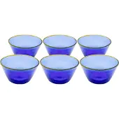 Kare design Kommen Bubbles blauw (6/set)