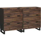 vidaXL Dressoir Set 2 st Walnotenhout 120 x 33 x 75 cm