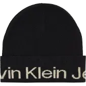 Calvin Klein Dames Mutsen Logo Beanie - Zwart - Maat ONESIZE
