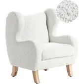 Beliani FARUM - Kinderfauteuil - Gebroken wit - Bouclé