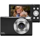 INF Digitale camera 2,7K/44MP/16x zoom/Anti-Shake/Webcam Zwart