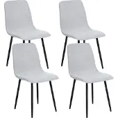 Beliani TUSCOLA - Eetkamerstoel set van 4 - Lichtgrijs - Polyester