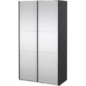 Ebuy24 Como schuifdeurkast 2 deuren met spiegel 120x220cm mat grijs.