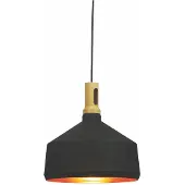 Artdelight Zwart met houten hanglamp Cornet