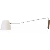 Artdelight Strakke leeslamp Sensa wit met hout