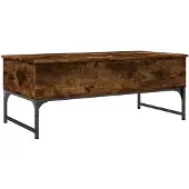 vidaXL Salontafel 100x50x40 cm bewerkt hout en metaal gerookt eiken