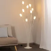 Jupiter Vloerlamp Gloriosa, crème / amber, Woon-/ Eetkamer, metaal, vloerlamp