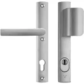 Axa Veiligheids Deurbeslag set - Curve Plus - Deurkruk Aluminium - Smal D-duwer + kruk - PC92 - Anti-kerntrek - Omkeerbaar - Geslepen F1 - SKG3