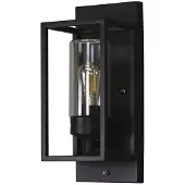 Konstsmide Zwarte wandlamp Trani met schemersensor