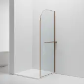 SaniGoods Arcana inloopdouche met handdoekhouder geborsteld koper 100x200cm