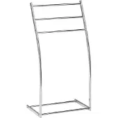 Beliani Handdoekhouders + handdoekhaken, Handdoekenrek staal zilver 44 x 86 cm vrijstaand 3 armen AMBIL