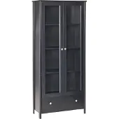 Beliani NORNALUP - Vitrinekast - Zwart - Glas