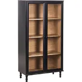 Beliani TINGLEDALE - Vitrinekast - Zwart - 80 cm - Hout