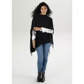 Aniston | Poncho | Zwart | Fijn breisel | Maat 2 ( 40-44)