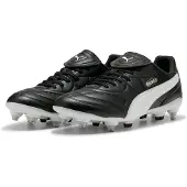 Puma King Liga IJzeren-Nop Voetbalschoenen (SG) Zwart Wit Zilver
