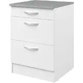 Parisot Onderkast Eko 60x60 met 3 lades - wit - - Keuken onderkast - Wit - Spaanplaat