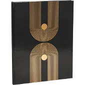 Exacompta Gastenboek Grafisch Zwart 270x220 mm, 100 pagina's Clairefontaine blanco, gouden rand, gouden lijn, kristallen doosje