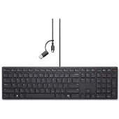 Dell Kabelbediende toetsenbord voor samenwerking – KB525C - Spaans (QWERTY), Volledige grootte (100%), Kabel, USB, Plunger-toetsmechanisme, QWERTY, Zwart