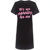Temptation Dames Bigshirt - Roze Tekstprint - Zwart - Maat L