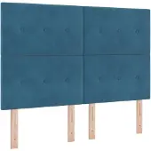 vidaXL Boxspring bed met hoofdeinde Donkerblauw 200 x 140 cm Fluweel