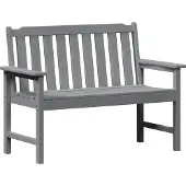 vidaXL Tuinbank Lichtgrijs 120 x 59 x 88 cm HDPE