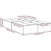 vidaXL Opbergbedframe met opslag Zwart Eiken 120 x 200 cm Bewerkt hout