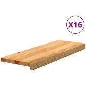 vidaXL Traptreden 16 st 70x30x2 cm massief eikenhout lichtbruin