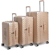 Carryon Trunk Kofferset – 3-delig – Harde Trolley – TSA-slot – 4 Wielen – Met Expander – Champagne