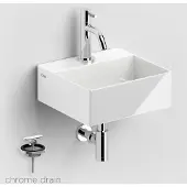 Clou New Flush 1 keramische fontein wit glans met Freddo toiletkraan chroom