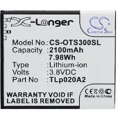 123accu Alcatel TLi020A1 / TLp020A2 accu (2100 mAh, huismerk)