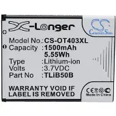 123accu Alcatel TLiB50B / CAB60B0000C2 / CAB60B0001C2 accu (1500 mAh, huismerk)