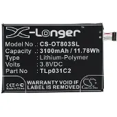 123accu Alcatel TLp031C2 accu (3100 mAh, huismerk)