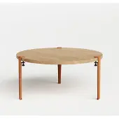 TIPTOE Brooklyn Koffietafel Solid Oak | Tangerine Red