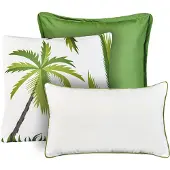 Beliani SEASIDE - Set van 3 tuinkussens - Groen - Polyester