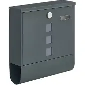 Songmics Wandbrievenbus, antraciet / 11 x 37 x 37 cm