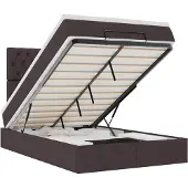 vidaXL Ottoman bed met matras en LED's 120x190 cm stof donkerbruin