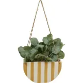 Atmosphera Kunstplant Hangplant Chéri met keramieken pot - 21x10x27cm - Oranje