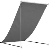 vidaXL Luifel uittrekbaar 150x150 cm stof en staal antracietkleurig