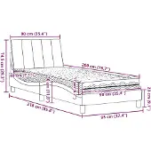 vidaXL Bed met matras "Hanko" stof crèmekleurig 90x200 cm