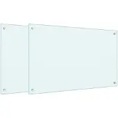 vidaXL Spatschermen keuken 2 st 80x50 cm gehard glas wit