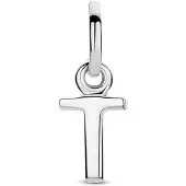 The Jewelry Collection Zilver Gerhodineerde Hanger letter T 1333760