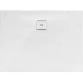 Schulte douchebak 80x140x4 cm Mineraalmarmer steen-optiek, composiet wit, inclusief afvoergarnituur, EP216814-04