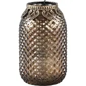 Ptmd carys glass diamand theelichthouder rond brui