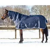QHP TURNOUT DEKEN MET VASTE HALS 300 Donkerblauw