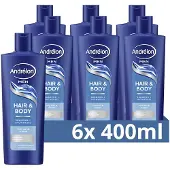 Andrélon - Men Shampoo en Showergel - Hair & Body - 6 x 400 ml