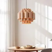 LumenXL Moderne hanglamp Xylo met een natuurlijke houtlook