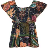 s.Oliver Blouse navy / donkergroen / donkeroranje / magenta